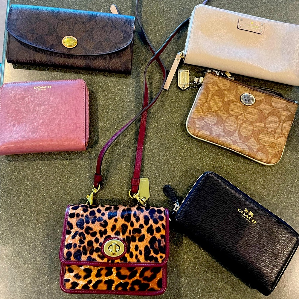Lot of coach and Kate spade wallets